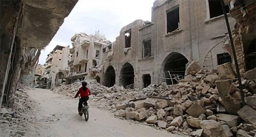 destrucción en Alepo
